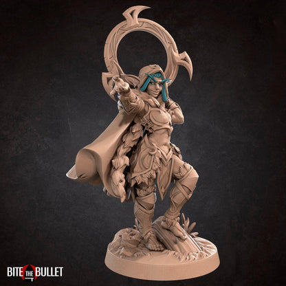 Moon Elf Rogue, Eve | TABLETOP SCALE | D&D TTRPG Miniature | Bite the Bullet | Unpainted, Unplated Resin 8k