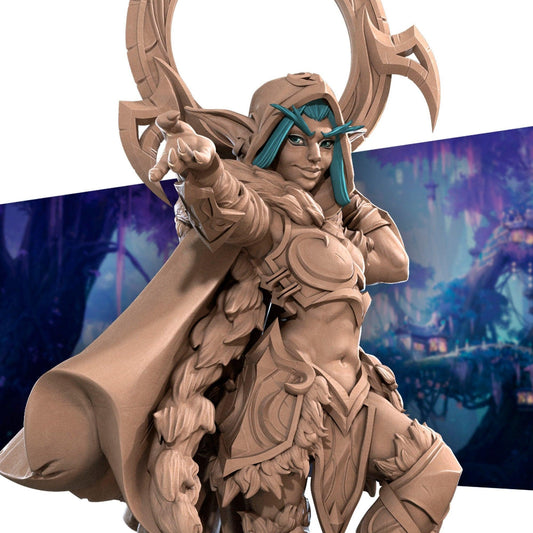 Moon Elf Rogue, Eve | TABLETOP SCALE | D&D TTRPG Miniature | Bite the Bullet | Unpainted, Unplated Resin 8k