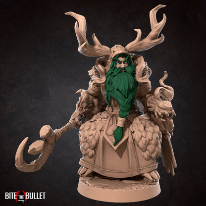 Moon Elf Hero Druid, Teladrius | TABLETOP SCALE | D&D TTRPG Miniature | Bite the Bullet | Unpainted, Unplated Resin 8k
