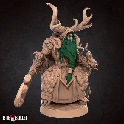 Moon Elf Hero Druid, Teladrius | TABLETOP SCALE | D&D TTRPG Miniature | Bite the Bullet | Unpainted, Unplated Resin 8k