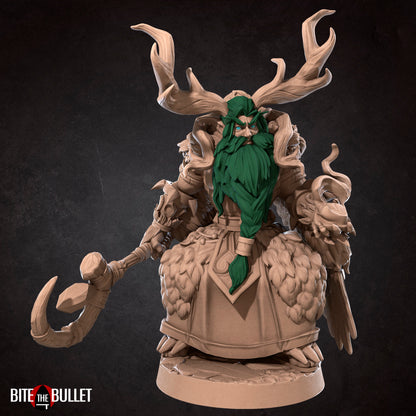 Moon Elf Hero Druid, Teladrius | TABLETOP SCALE | D&D TTRPG Miniature | Bite the Bullet | Unpainted, Unplated Resin 8k