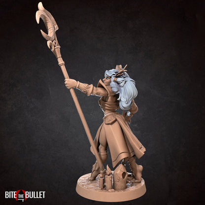 Moon Elf Sorceress, Tiana | TABLETOP SCALE | D&D TTRPG Miniature | Bite the Bullet | Unpainted, Unplated Resin 8k