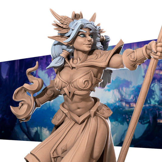 Moon Elf Sorceress, Tiana | TABLETOP SCALE | D&D TTRPG Miniature | Bite the Bullet | Unpainted, Unplated Resin 8k