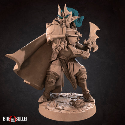 Moon Elf Fighter, Vahdian | TABLETOP SCALE | D&D TTRPG Miniature | Bite the Bullet | Unpainted, Unplated Resin 8k