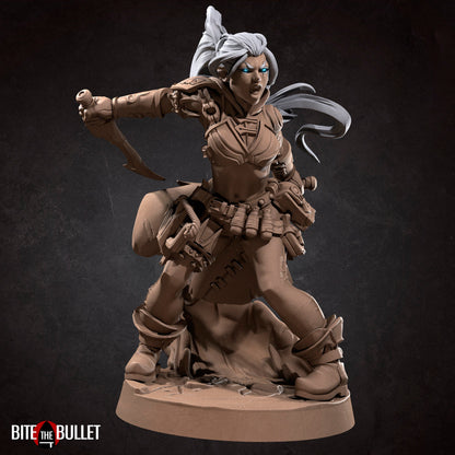 Genasi Ranger | TABLETOP SCALE | TTRPG Miniature | Bite the Bullet | Unpainted, Unplated Resin 8k