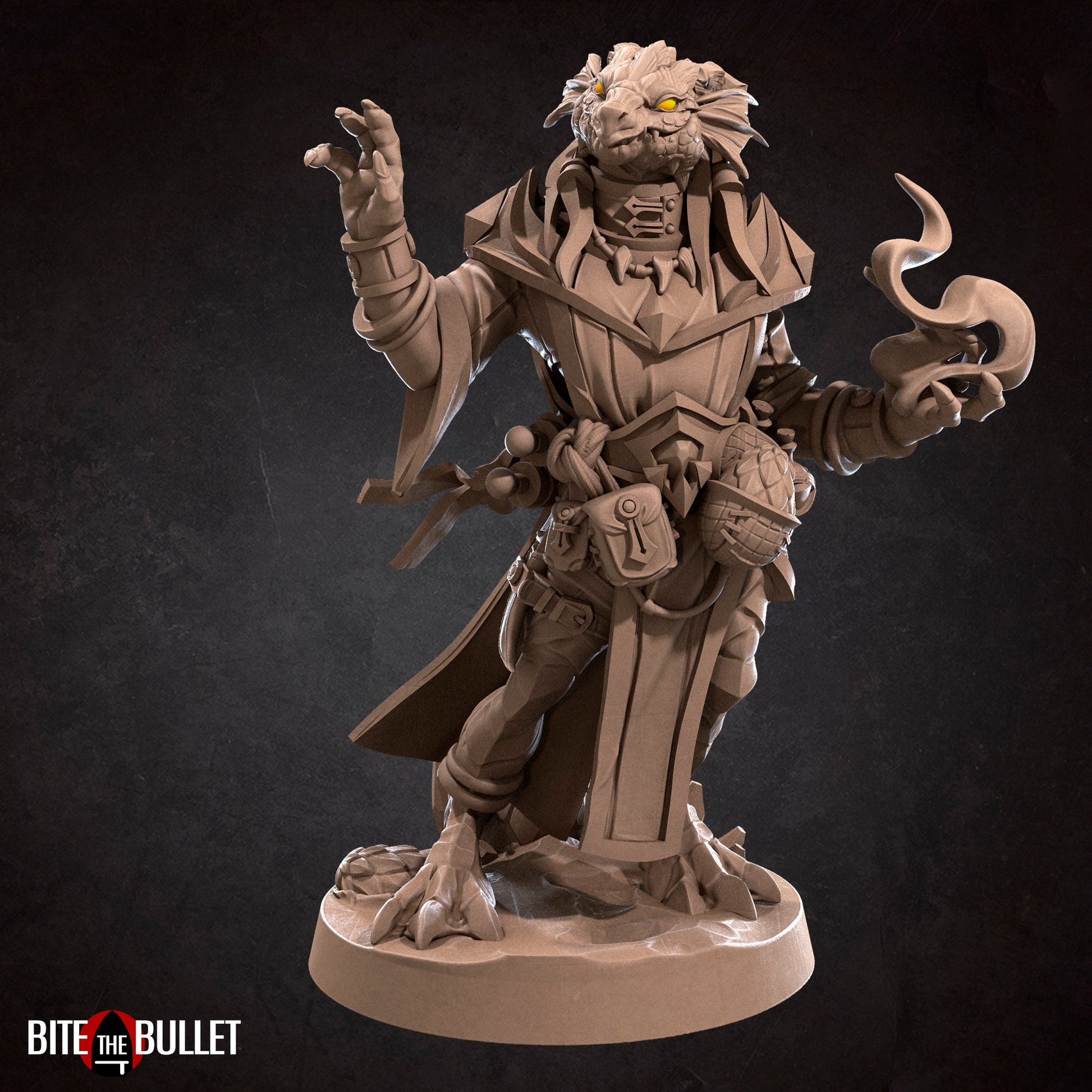 Dragonborn Wizard | TABLETOP SCALE | D&D TTRPG Miniature | Bite the Bullet