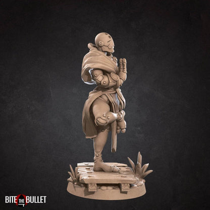 Warforged Monk | TABLETOP SCALE | D&D TTRPG Miniature | Bite the Bullet | Unpainted, Unplated Resin 8k