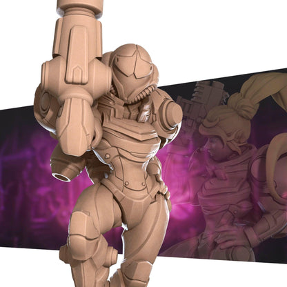 Exxotic Susana | Space Marine Bounty Hunter Pinup NSFW Model Miniature | Bite the Bullet
