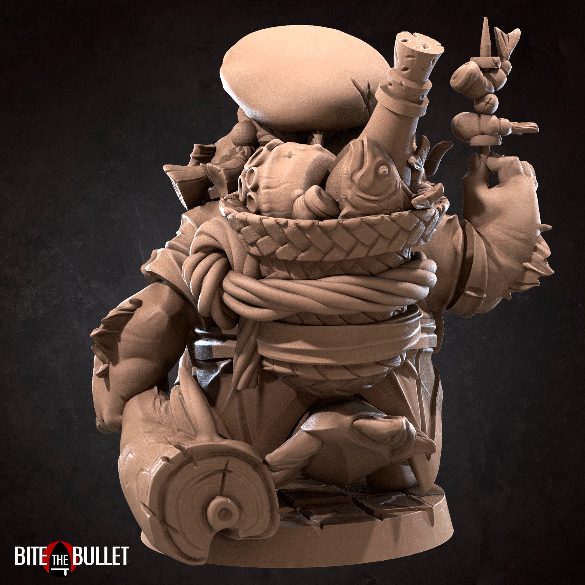 Chef Locathah | TABLETOP SCALE | D&D TTRPG Miniature | Bite the Bullet | Unpainted, Unplated Resin 8k