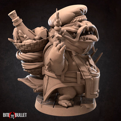 Chef Locathah | TABLETOP SCALE | D&D TTRPG Miniature | Bite the Bullet | Unpainted, Unplated Resin 8k