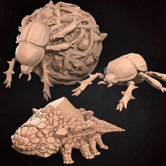 Lizard Scarab Set | TABLETOP SCALE | D&D TTRPG Pathfinder Miniature | Bite the Bullet