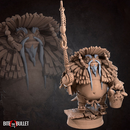 Temple Fisherman | TABLETOP SCALE | D&D TTRPG Miniature | Bite the Bullet | Unpainted, Unplated Resin 8k