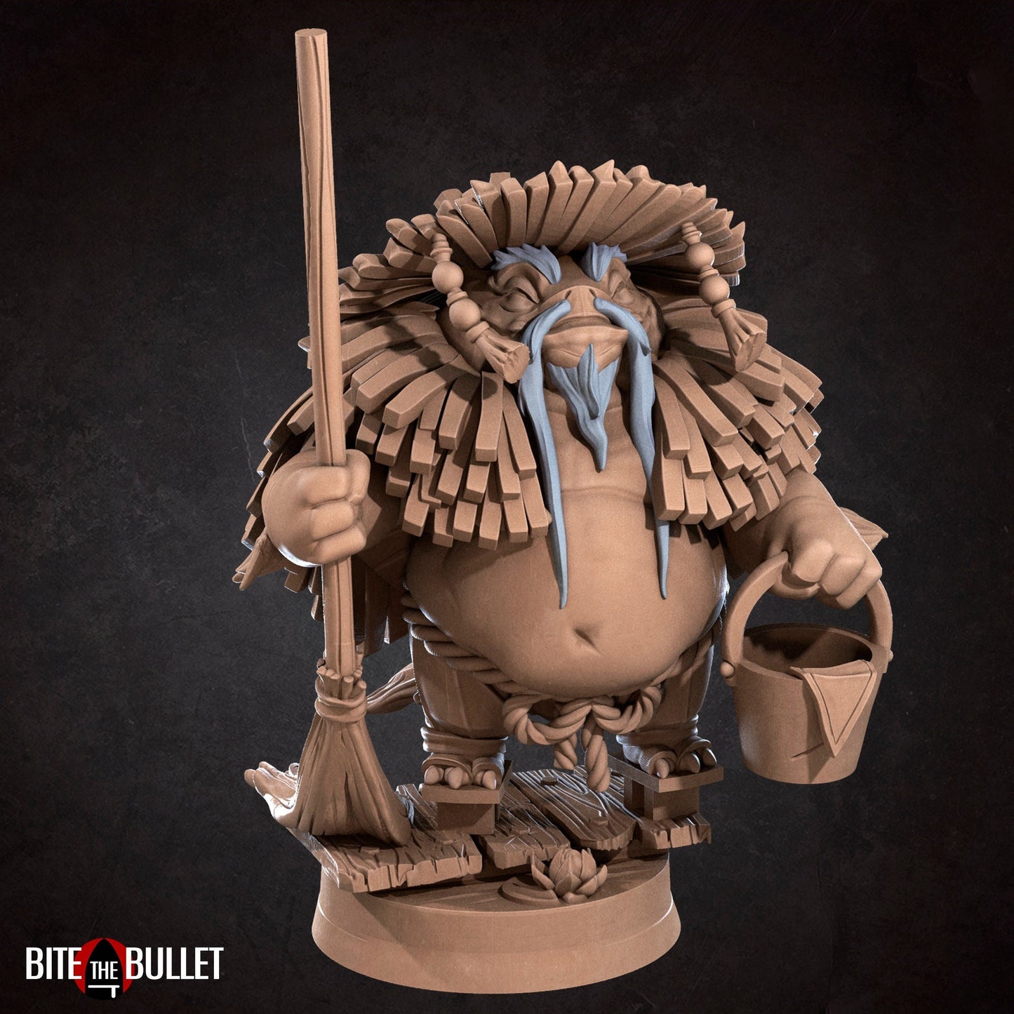 Temple Janitor | TABLETOP SCALE | D&D TTRPG Miniature | Bite the Bullet | Unpainted, Unplated Resin 8k