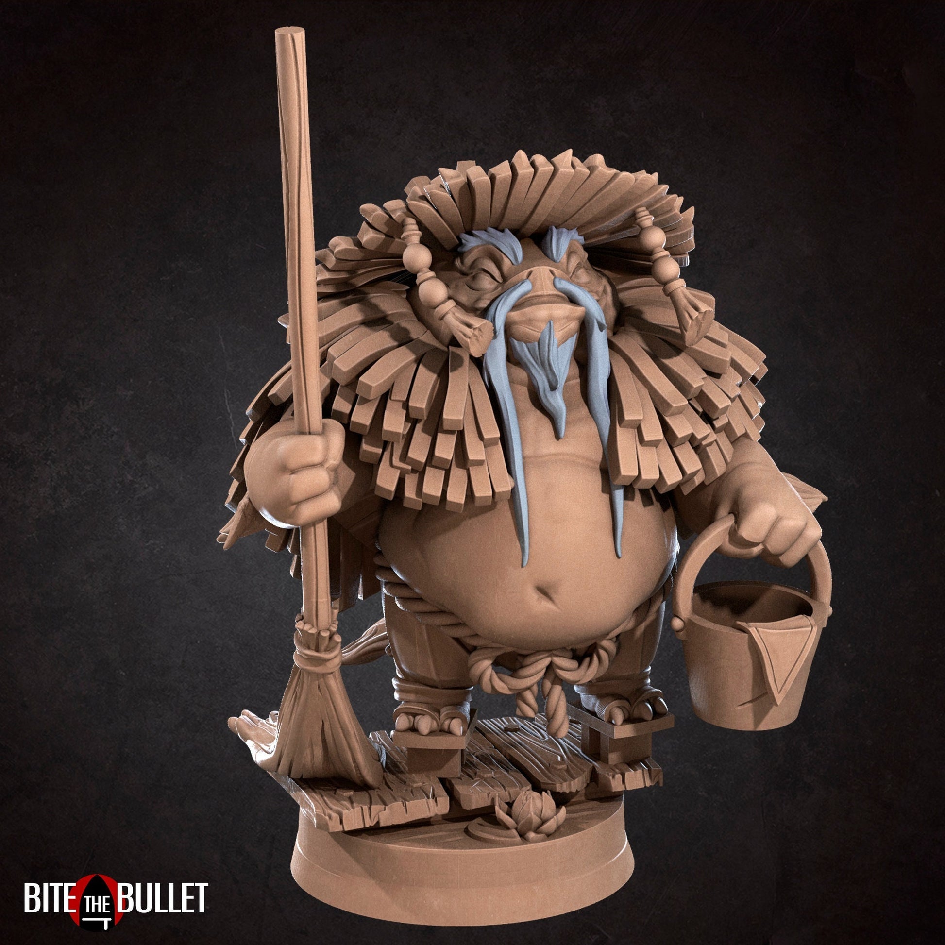 Temple Janitor | TABLETOP SCALE | D&D TTRPG Miniature | Bite the Bullet | Unpainted, Unplated Resin 8k