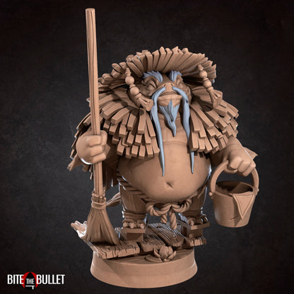 Temple Janitor | TABLETOP SCALE | D&D TTRPG Miniature | Bite the Bullet | Unpainted, Unplated Resin 8k