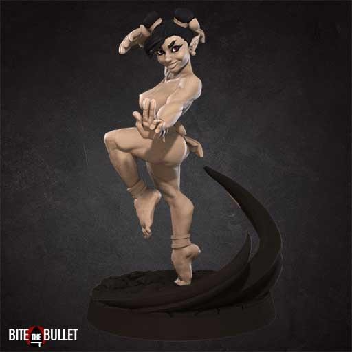 Exxotic Arilie | Halfling Monk Pinup SFW NSFW Model Miniature | Bite the Bullet