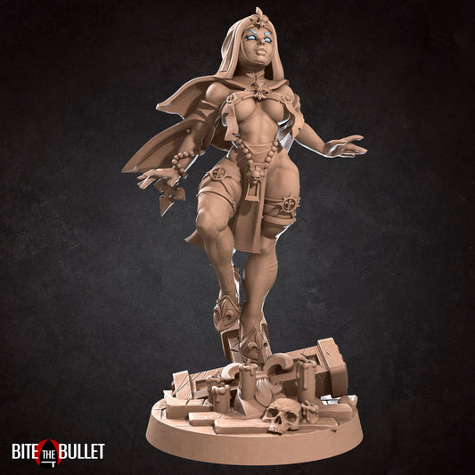 Exotic Battle Sisters Cleric Priestess | Pinup SFW NSFW Model Miniature | Bite the Bullet