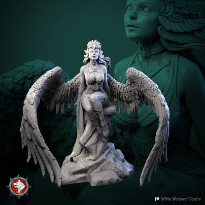 Dark Angel | TTRPG Miniature | White Werewolf Tavern | Unpainted, Unplated Resin 8k