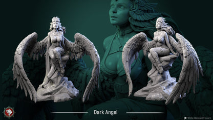 Dark Angel | TTRPG Miniature | White Werewolf Tavern | Unpainted, Unplated Resin 8k