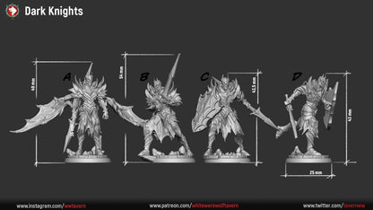 Dark Knights | TABLETOP SCALE | D&D TTRPG Miniature | White Werewolf Tavern