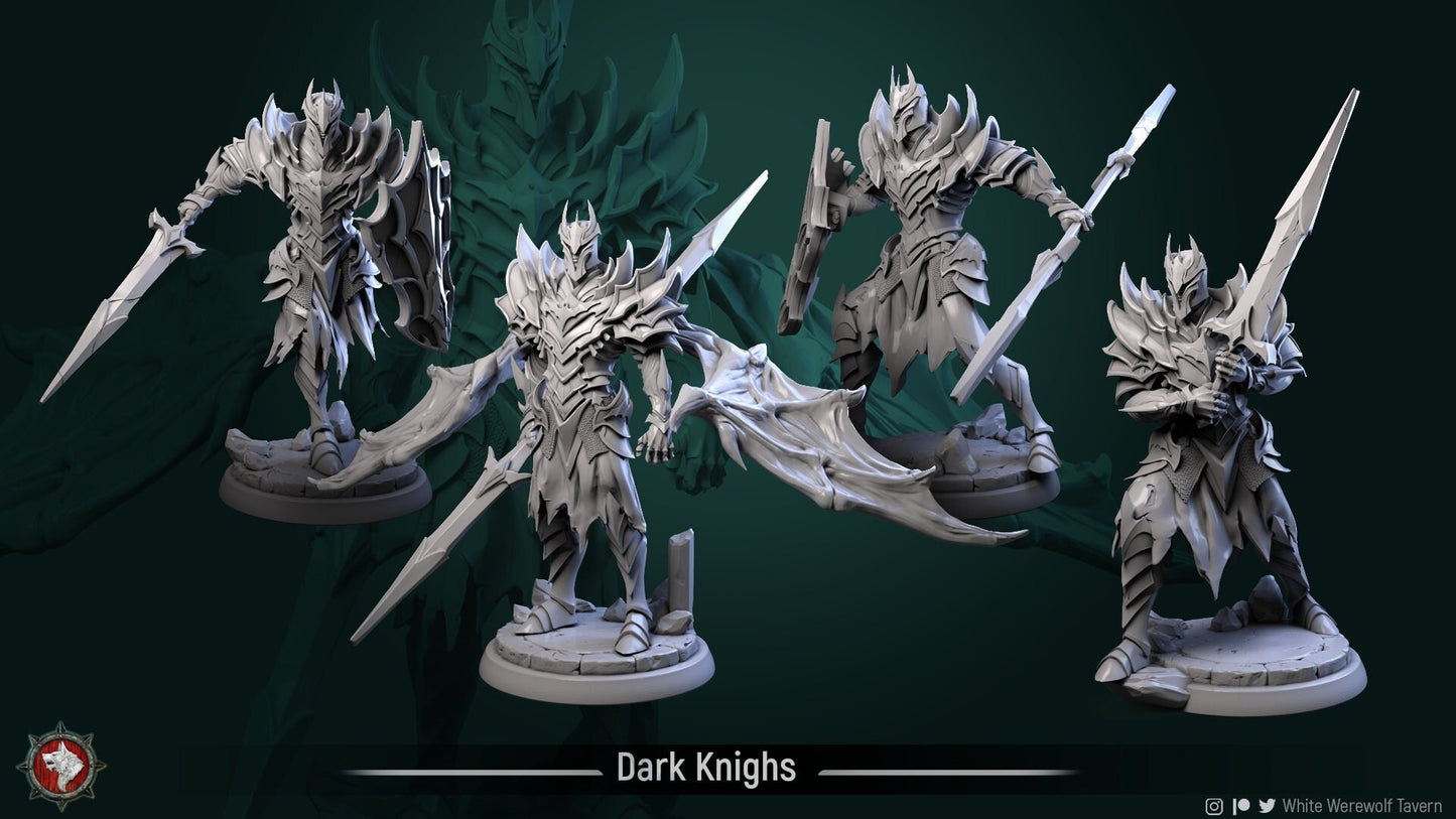 Dark Knights | TABLETOP SCALE | D&D TTRPG Miniature | White Werewolf Tavern