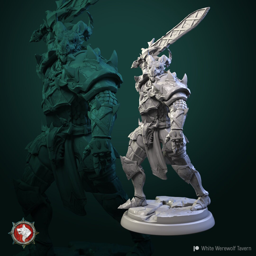 Dragonborn Knights | TABLETOP SCALE | TTRPG Miniature | White Werewolf Tavern | Unpainted, Unplated Resin 8k
