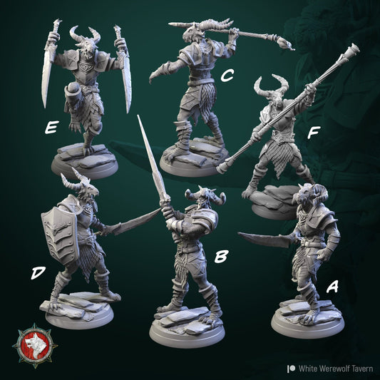 Dragonborn Warriors | TTRPG Miniature | White Werewolf Tavern | Unpainted, Unplated Resin 8k