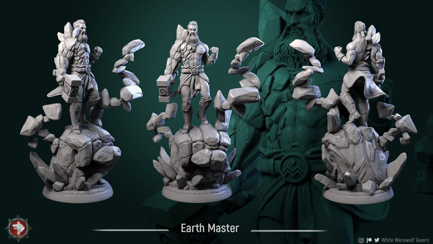 Earth Master | TTRPG Miniature | White Werewolf Tavern | Unpainted, Unplated Resin 8k