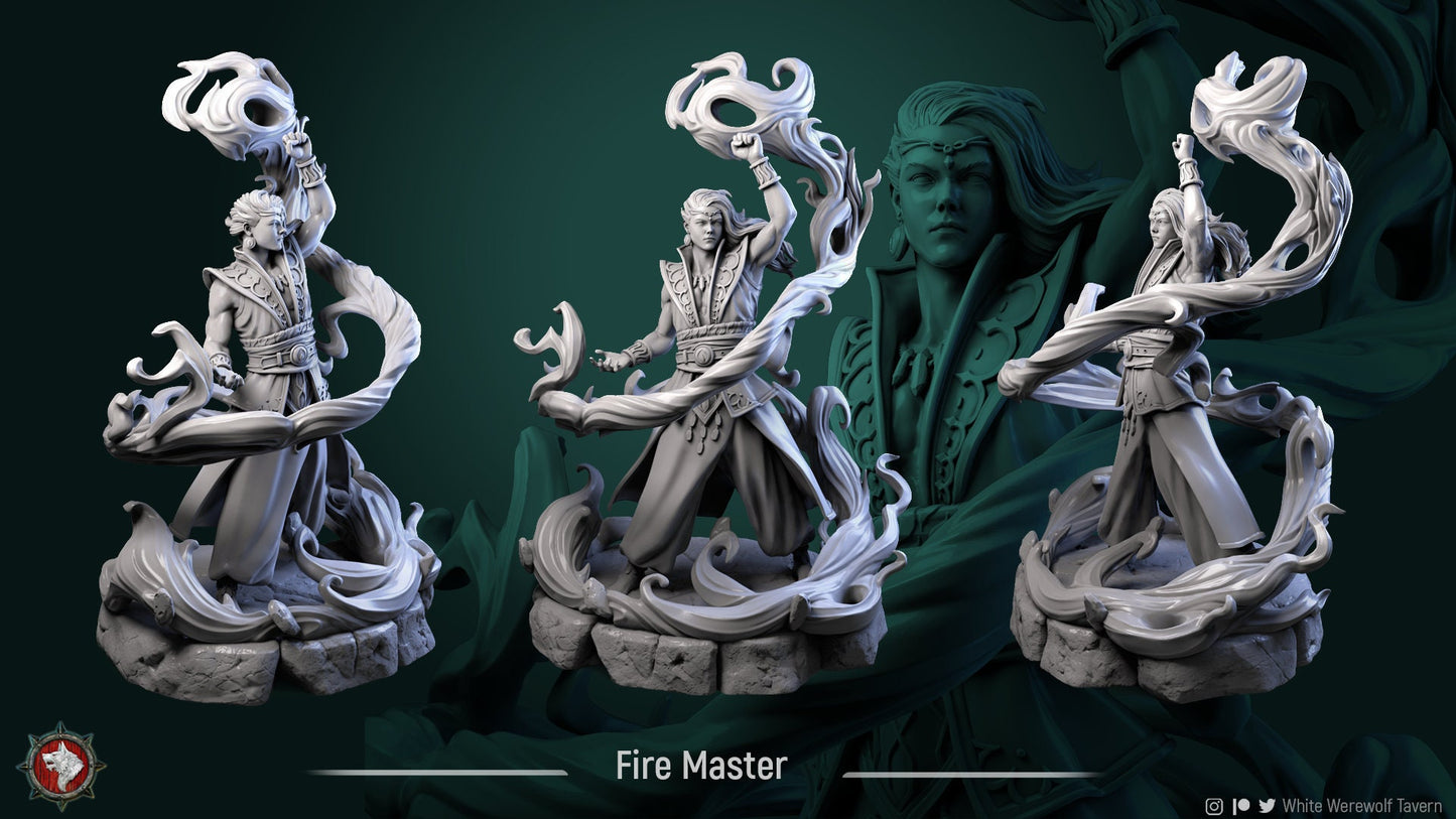 Fire Master | TABLETOP SCALE | TTRPG Miniature | White Werewolf Tavern | Unpainted, Unplated Resin 8k