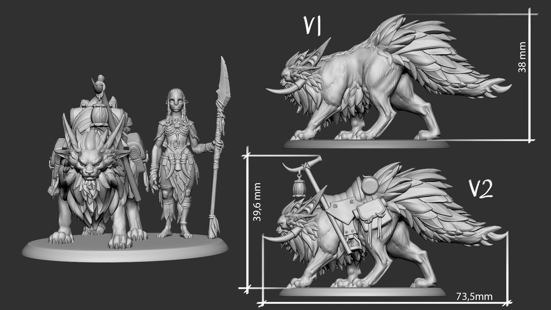 Fizru the Warcat | TABLETOP SCALE | TTRPG Miniature | White Werewolf Tavern