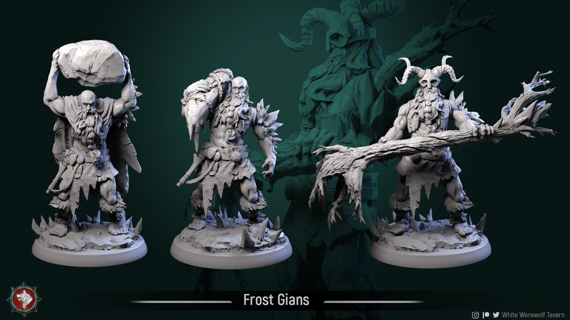 Frost Giants | TABLETOP SCALE | TTRPG Miniature | White Werewolf Tavern