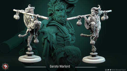 Garoto the Warlord | TTRPG Miniature | White Werewolf Tavern | Unpainted, Unplated Resin 8k