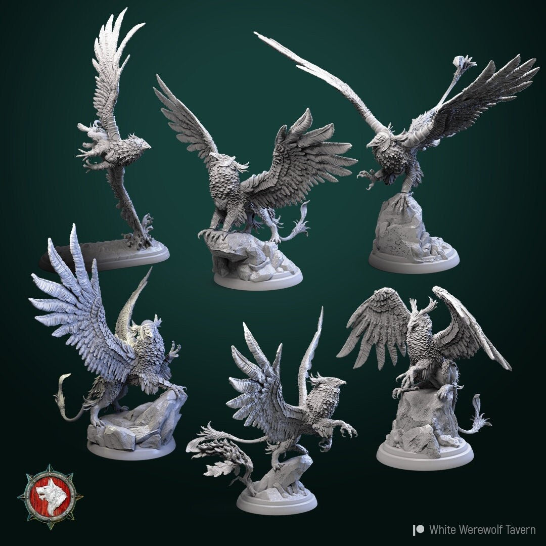 Griffons Griffins | TABLETOP SCALE | D&D TTRPG Miniature | White Werewolf Tavern
