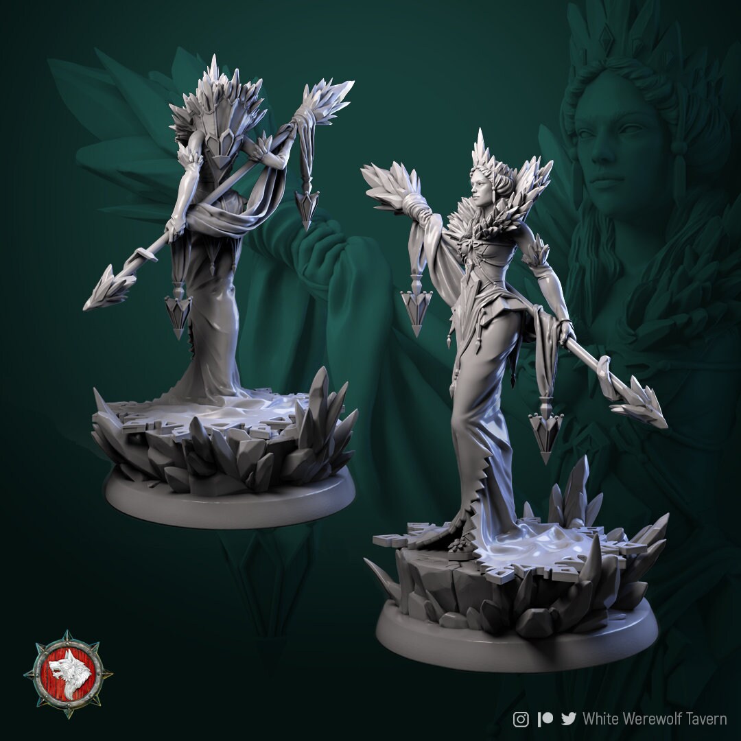 Helga the Frost Witch | Gaming and Display Scale Miniature | White Werewolf Tavern