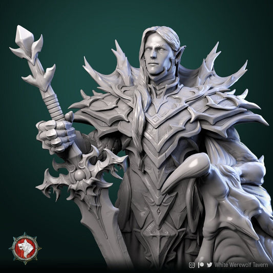 Hork the Merciful, Vampire Lord Knight | TABLETOP SCALE | D&D TTRPG Miniature | White Werewolf Tavern