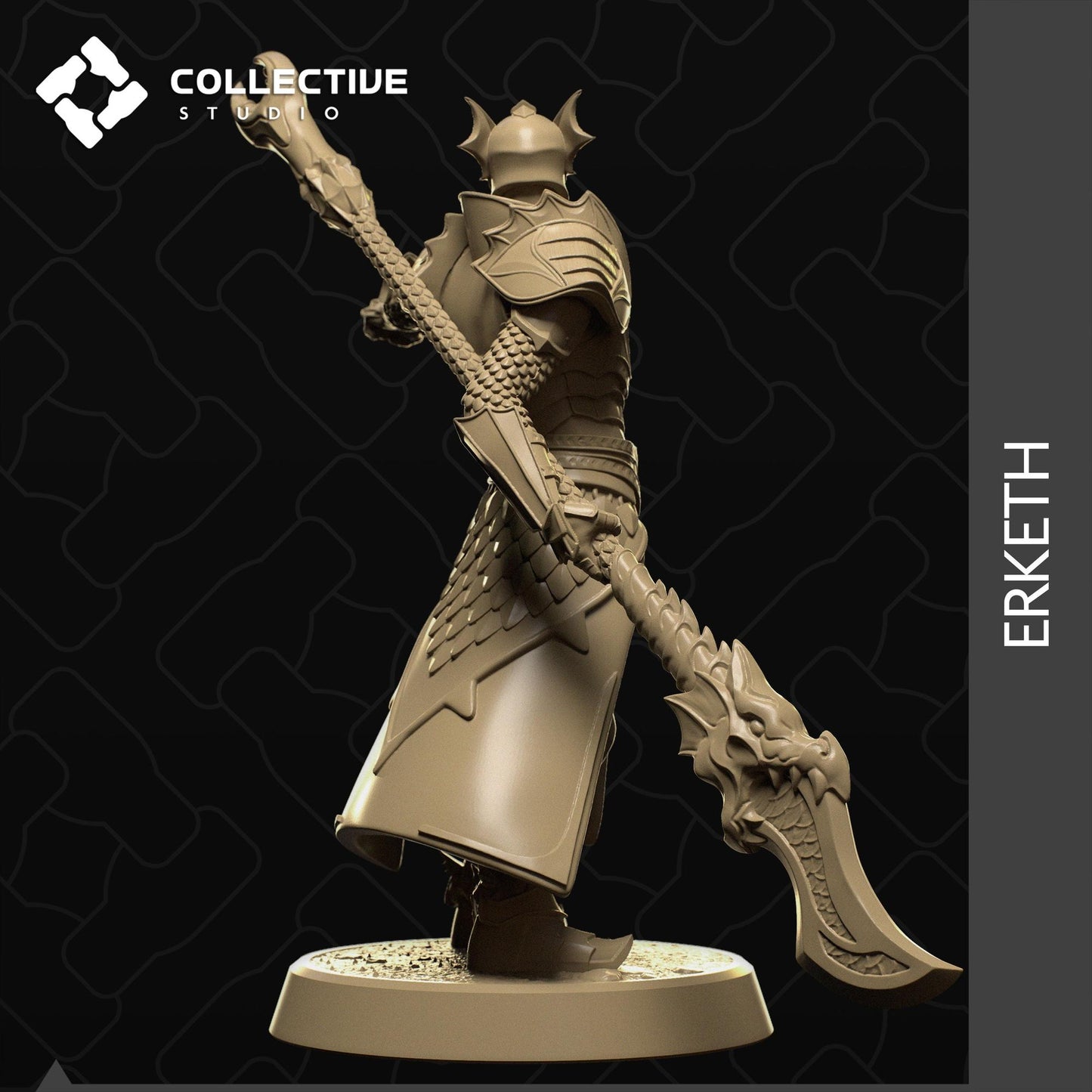 Erketh, Dragon Knight | Tabletop Gaming Mini or Display Figure | Collective Studio