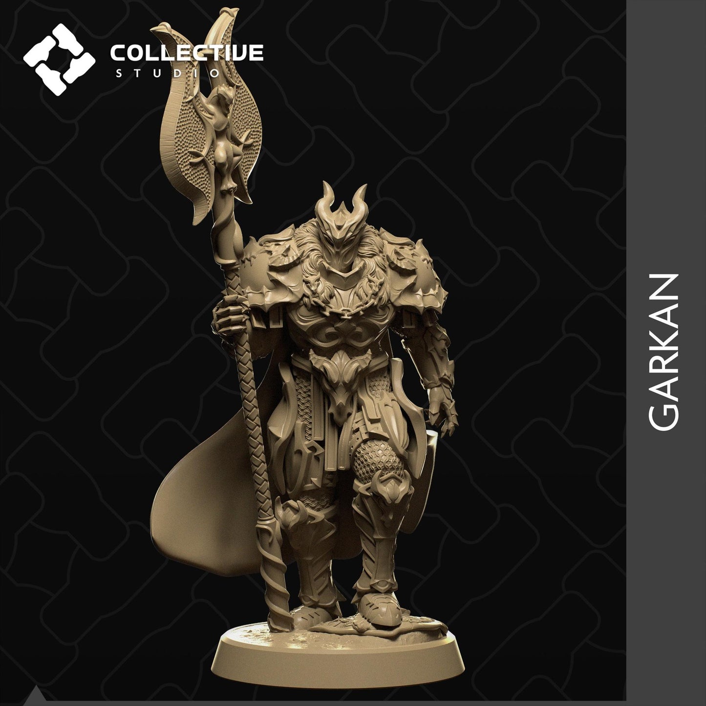 Garkan, Human Fighter | Tabletop Gaming Mini or Display Figure | Collective Studio