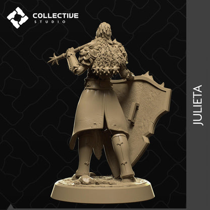 Julieta, Shieldmaiden, Scarred Warrior | Tabletop Gaming Mini or Display Figure | Collective Studio