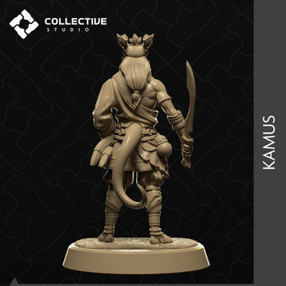 Kamus, Tiefling Fighter Rogue Warlock | Tabletop Gaming Mini or Display Figure | Collective Studio