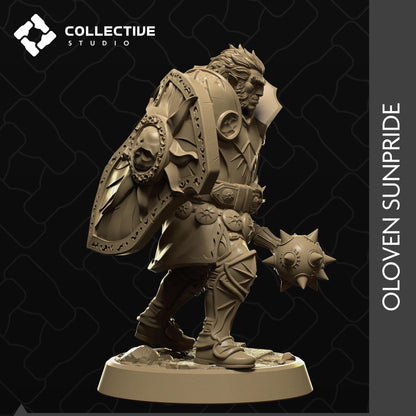 Oloven Sunpride, Firbolg Paladin Cleric | Tabletop Gaming Mini or Display Figure | Collective Studio