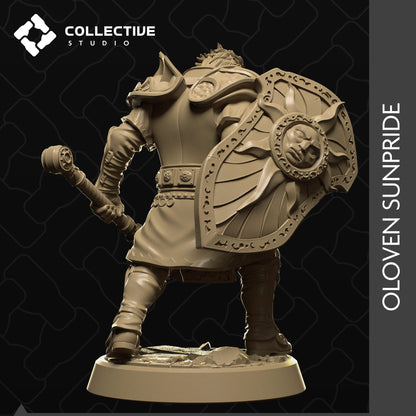 Oloven Sunpride, Firbolg Paladin Cleric | Tabletop Gaming Mini or Display Figure | Collective Studio