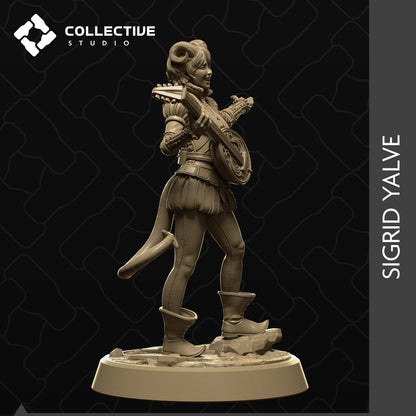 Sigrid Yalve, Tiefling Bard | Tabletop Gaming Mini or Display Figure | Collective Studio