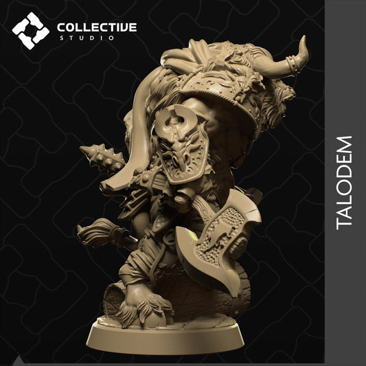 Talodem, Minotaur Barbarian | Tabletop Gaming Mini or Display Figure | Collective Studio