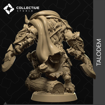 Talodem, Minotaur Barbarian | Tabletop Gaming Mini or Display Figure | Collective Studio