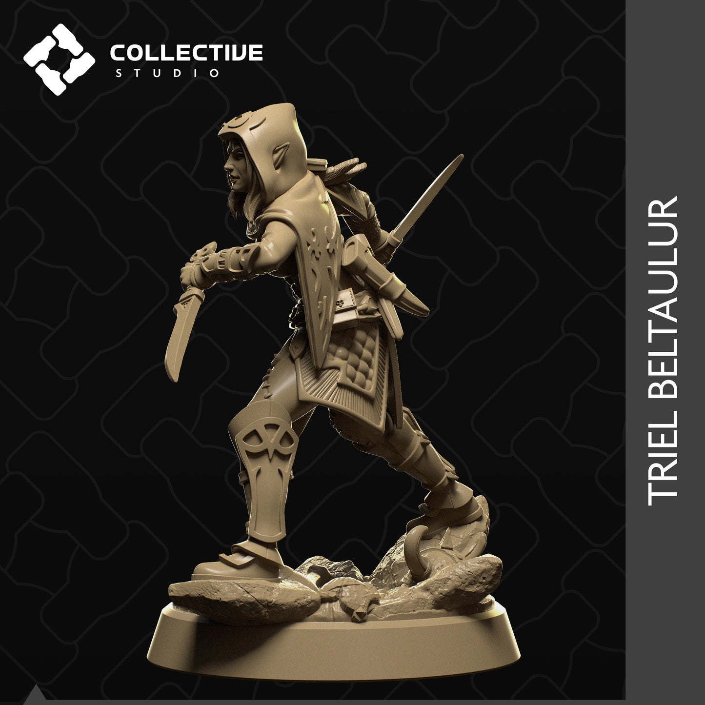 Triel Beltaulur, Elf Rogue Ranger | Tabletop Gaming Mini or Display Figure | Collective Studio