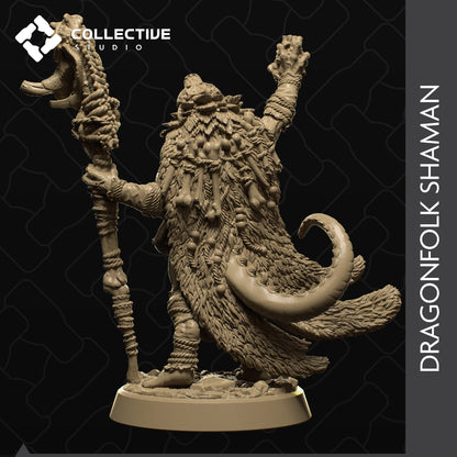 Dragonfolk Shaman | Tabletop Gaming Mini or Display Figure | Collective Studio