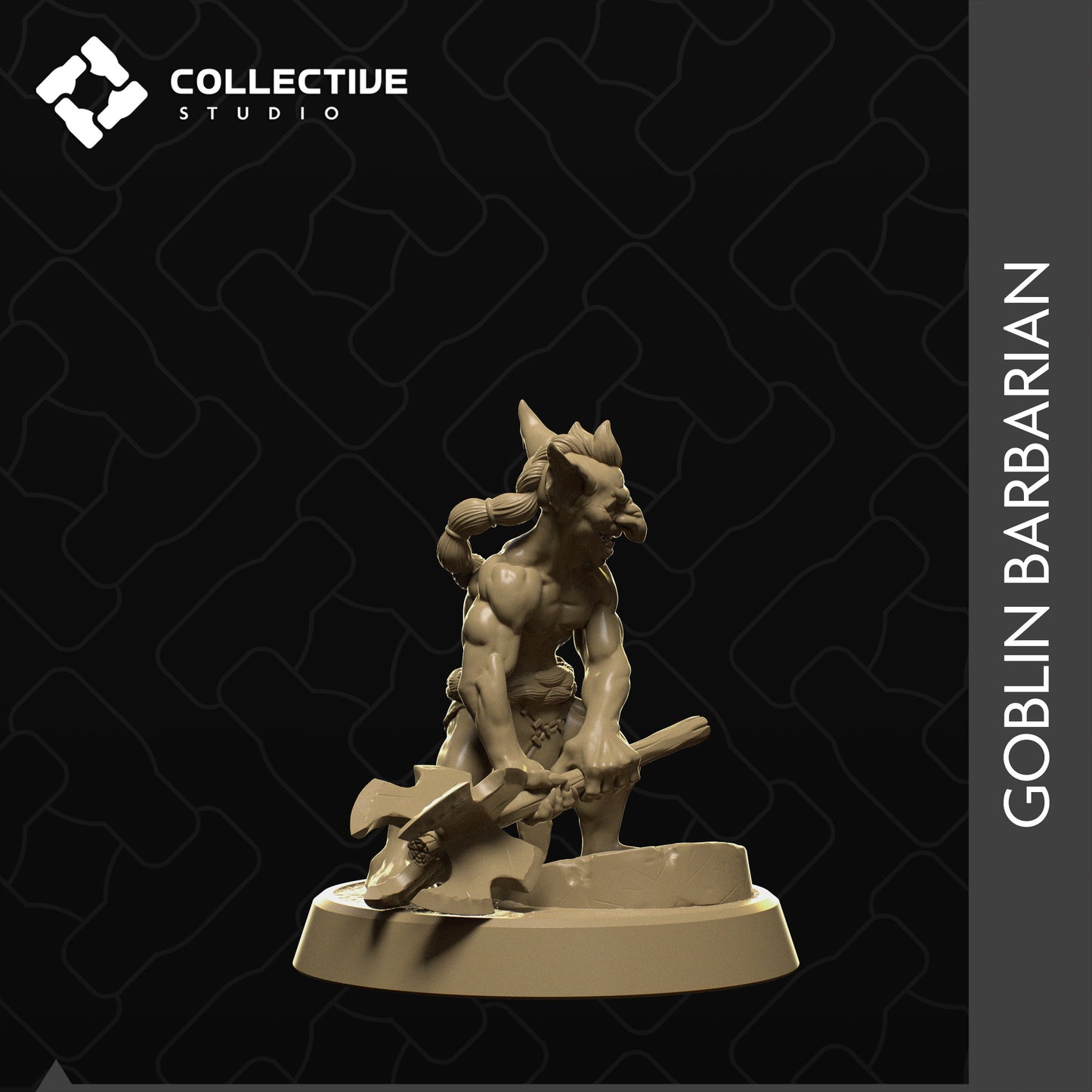 Goblin Barbarian | Tabletop Gaming Mini or Display Figure | Collective Studio
