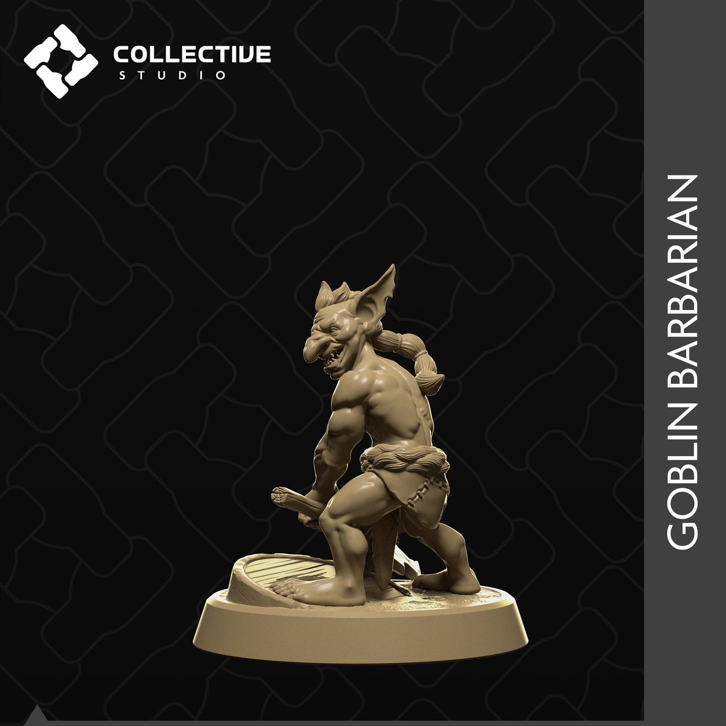 Goblin Barbarian | Tabletop Gaming Mini or Display Figure | Collective Studio
