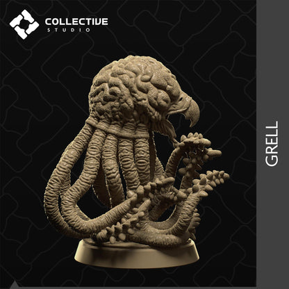 Grell Monster, Underdark, Beaked Brain | Tabletop Gaming Mini or Display Figure | Collective Studio