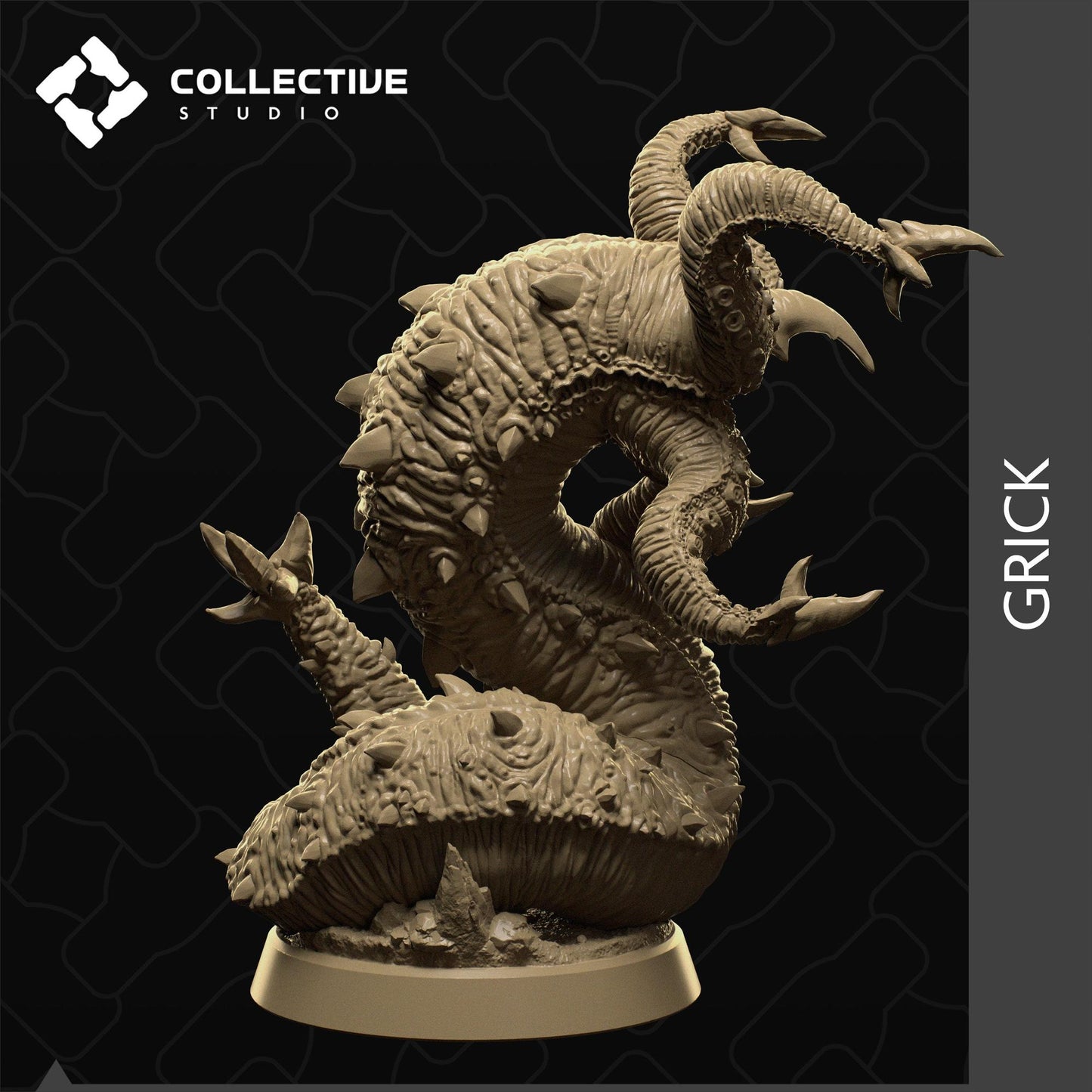 Grick, Underdark Monster | Tabletop Gaming Mini or Display Figure | Collective Studio